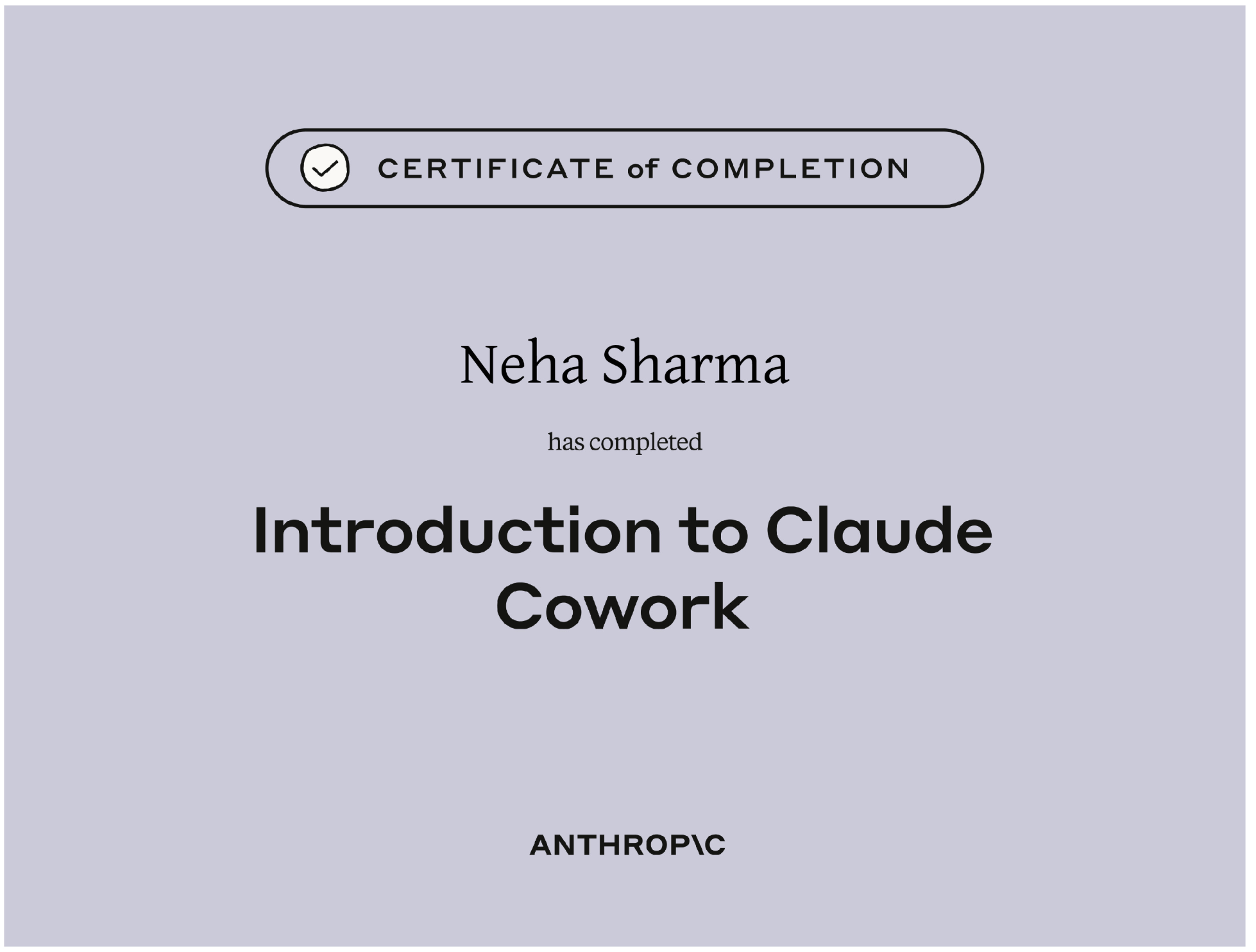 Certificate of Completion - Claude Cowork